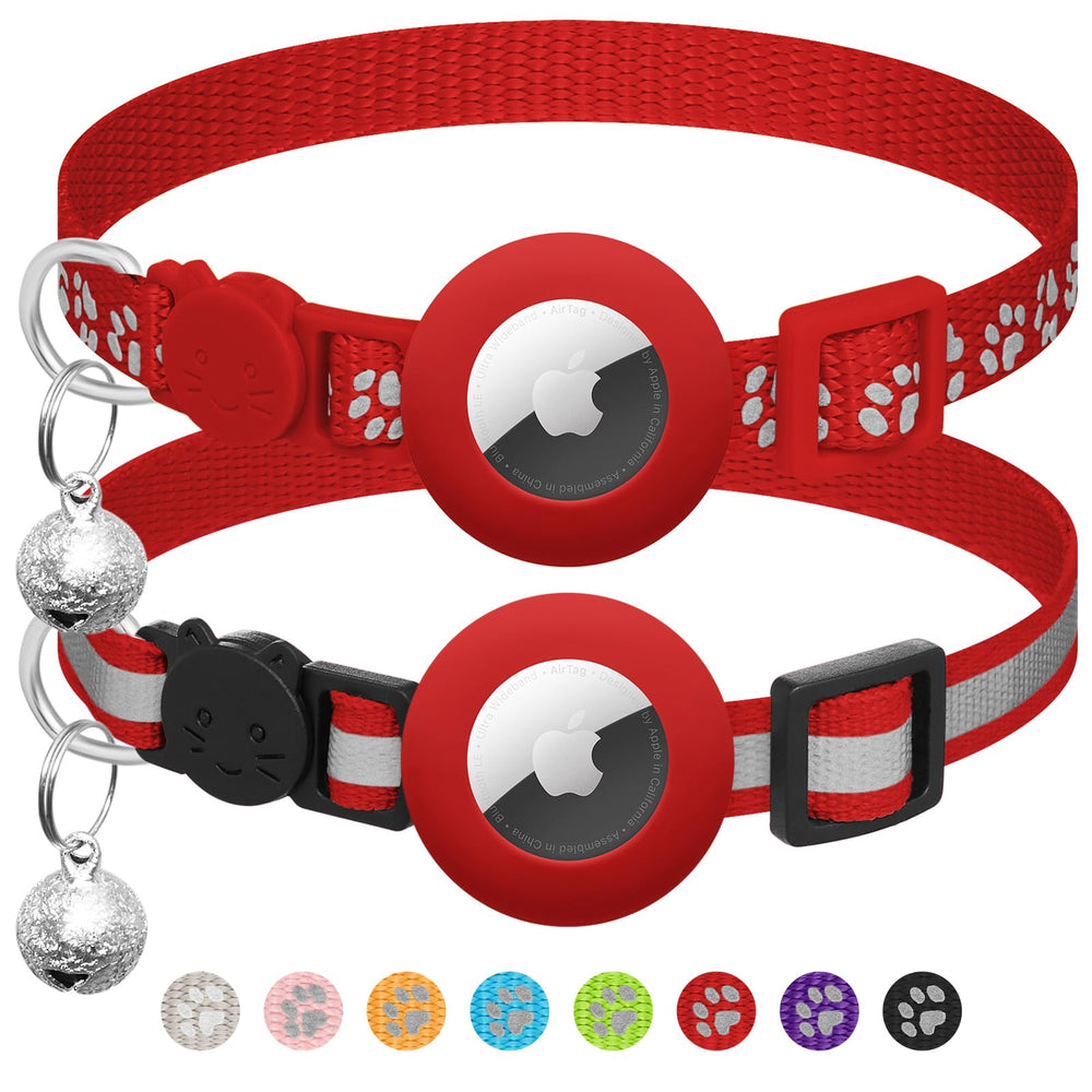 LAFAYI collier Airtag pour chat avec étui elastique, protection légère.