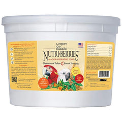 Nutri-Berries forme ronde favorisant le jeu du bec chez les aras et cacatoès.
