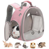 LAIRIES sac d’animaux avec bulle transparente rose; vue claire pour le compagnon.