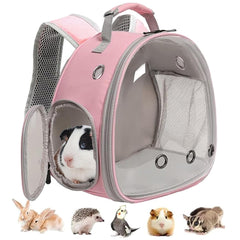 LAIRIES sac d’animaux avec bulle transparente rose; vue claire pour le compagnon.