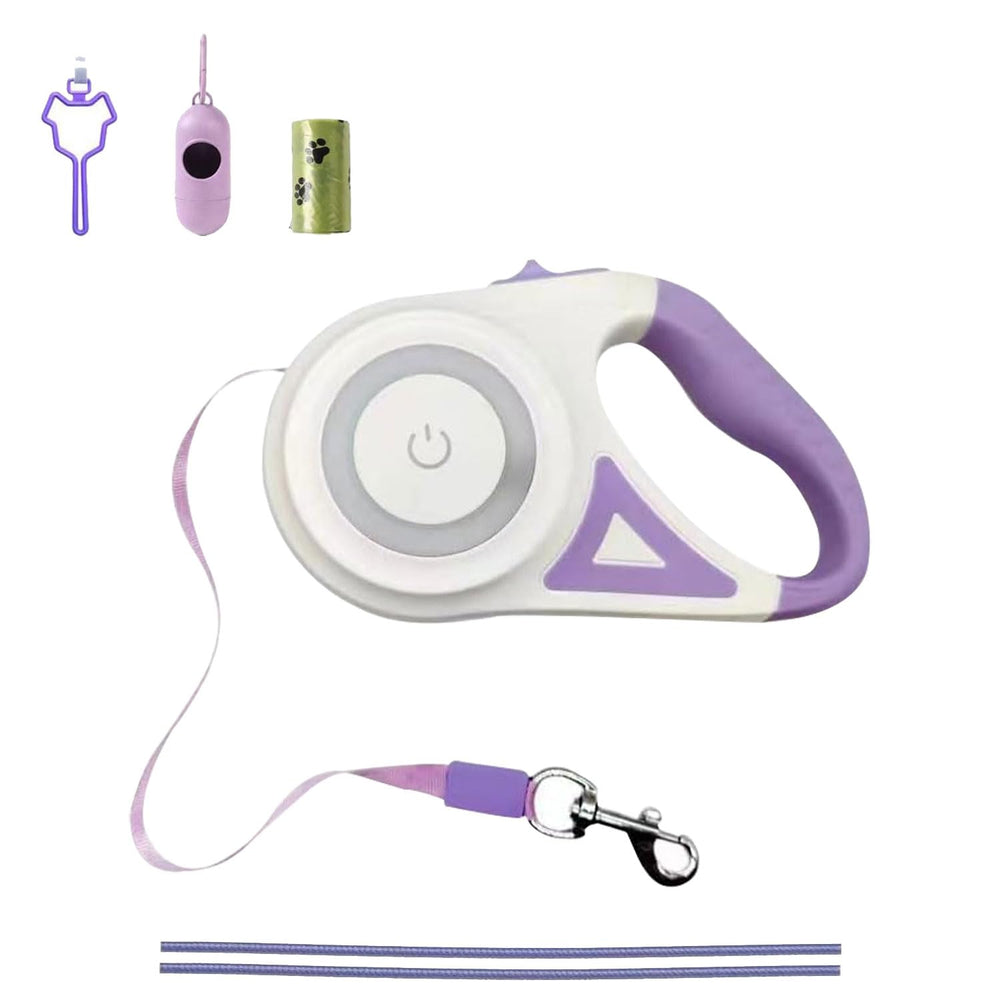 Laisse rétractable lumineuse pour chien, idéale pour promenades nocturnes et sûres