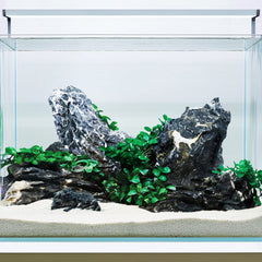 LANDEN pierres Seiryu Noires pour aquarium, ensemble varié, décor naturel