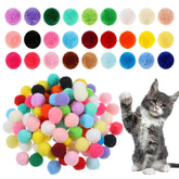 Larrel balles-pompon chat colorées, parfaites pour jeux et stimulation.