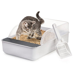 Lawei bac-litiere chat haut ouvert pour ventilation et confort.