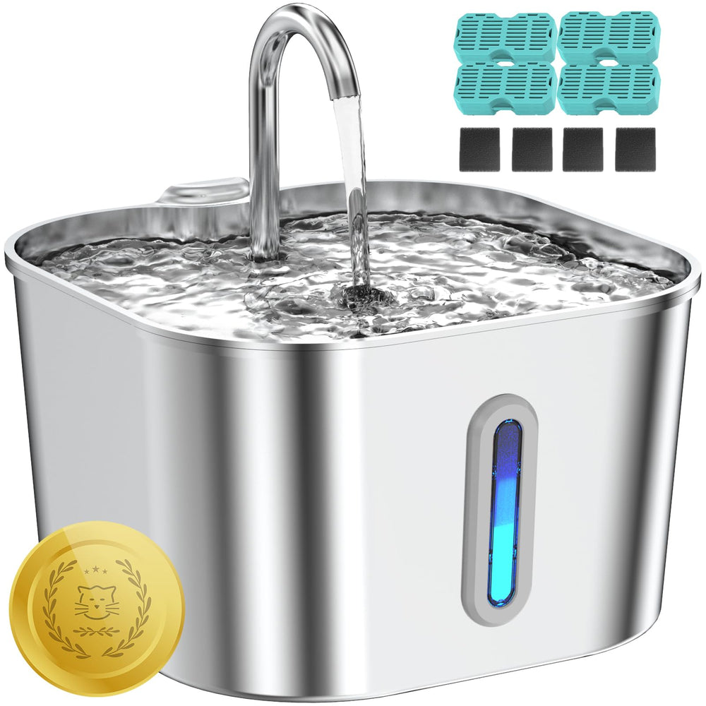 Fontaine Lawfery en inox 2,2 L vue de face, hydratation constante.