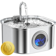 Lawfery fontaine eau chat inox 108oz, débit continu pour plusieurs animaux.