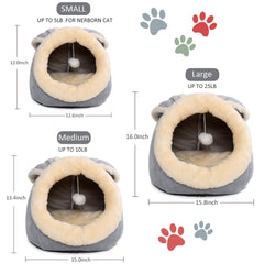 Lcybem cave-chat doux et réversible: confort toute l'année.