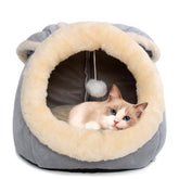Lcybem caverne-chat forme lapin gris: cocon sûr pour repos paisible.