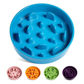 Bol LE TAUCI en céramique bleu vortex pour chiens moyens.