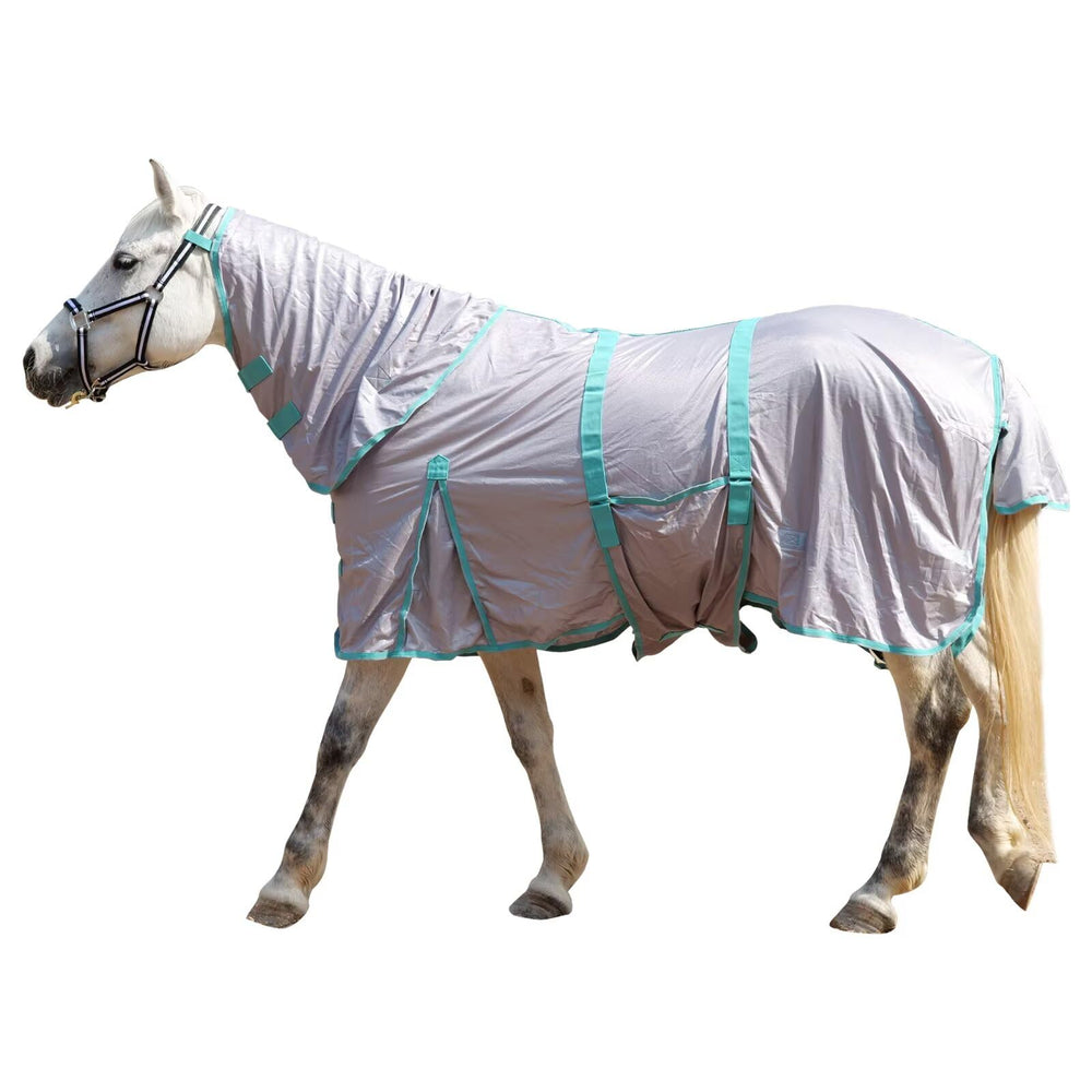 Leaeforest couverture anti-mouches cheval maille gris: protège des moustiques.