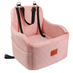 Lealchum siège booster pour petit chien vue avant, sécurité et confort en voyage