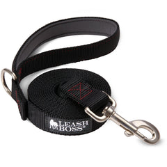 Laisse Leash Boss 10 pieds avec poignée rembourrée, confort lors des promenades.