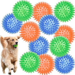 LECHONG balle épine verte, bleue et orange pour stimulation ludique.