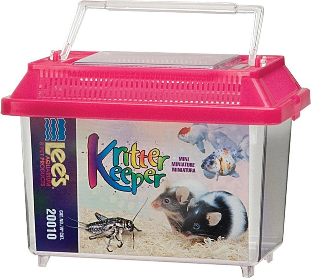 Lee's Kritter Keeper mini rectangle avec couvercle, rangement sûr pour petits animaux.