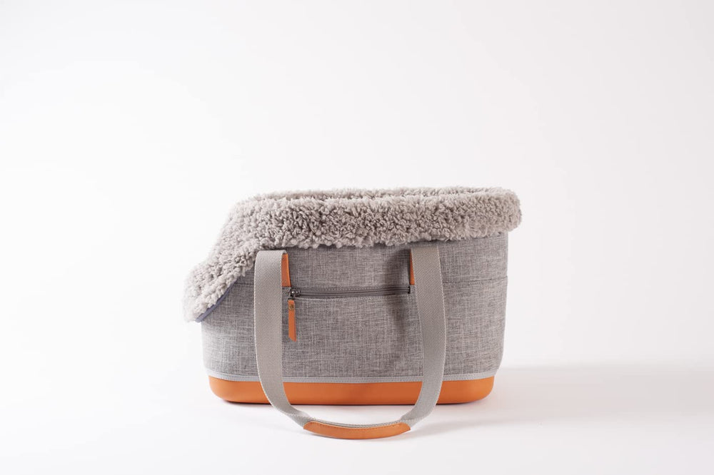 LeftPine Deluxe sac de transport pour petit chien gris, élégant et léger.