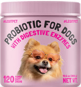 LEGITPET Probiotics pour chiens – bouchées en bouteille soutiennent le bien‑être digestif.