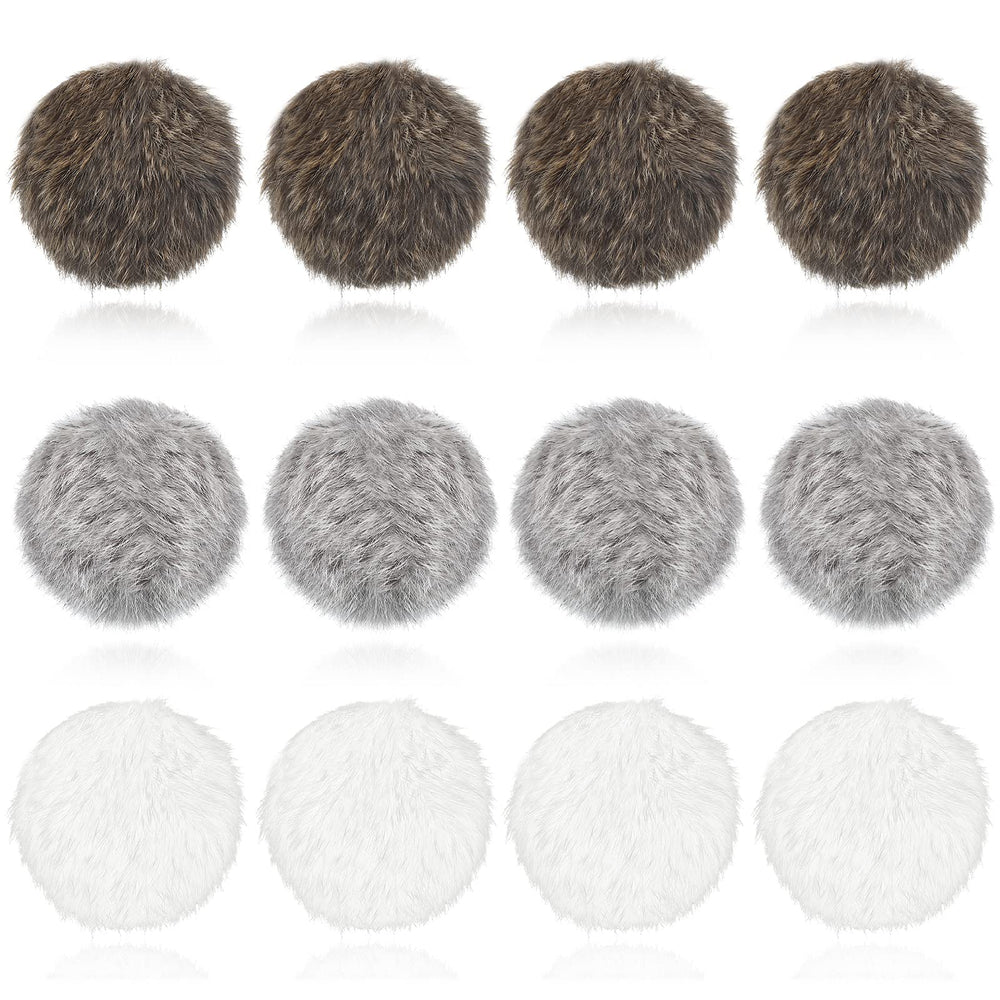 Leifide balle pom-pom fourrure lapin gris, stimulation instinct de chasse et jeu silencieux.