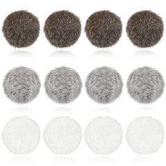 Leifide balle pom-pom fourrure lapin gris, stimulation instinct de chasse et jeu silencieux.