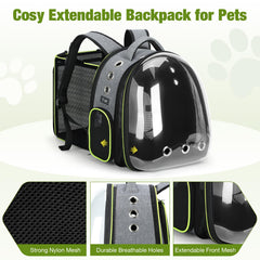 Lekereise sac à dos bulle chat extension - espace extensible pour plus de mouvement