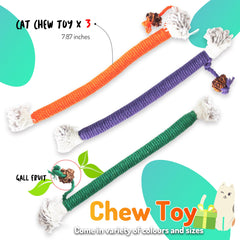 Jouet LEKEWPET dentaire en coton naturel pour chats