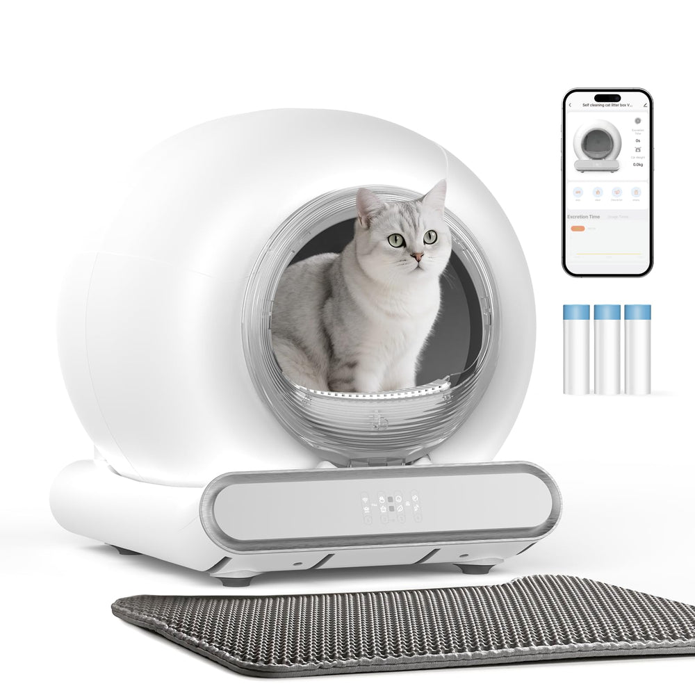 LELOKIDZ boite litiere auto securite integree pour chats curieux et en mouvement