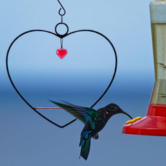 LemonRoad balancoire colibri coeur 17x14 cm, ajoute couleur et charme près d’un mangeur.