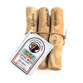 Lemuria ensemble batons bois cafe: trois pieces robustes pour mordiller et dentition.