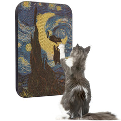 lesissmer planche-grattage-chat-mural-nuit-etoilee: protège efficacement les meubles et favorise l’étirement.