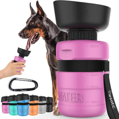 Lesotc bouteille eau chien portable en action, idéale pour les promenades.