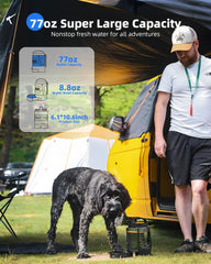 Lesotc bouteille eau voyage chien capacite-77oz assure autonomie longue en randonnée.