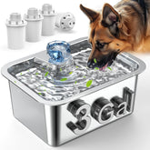 Fontaine Lesotc pour chien grande taille en acier inoxydable, eau propre et facile à nettoyer.