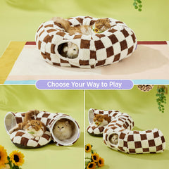 LE SURE tunnel pour chat 2-en-1, parfait pour jeux et repos.