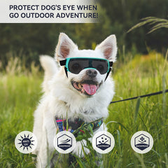 Lesypet lunettes chien bleu sangle ajustable pour un maintien sûr.