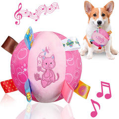 Letalong balle peluche 6 pouces avec cloche, idéale pour jeu interactif.