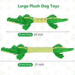 Jouet Letsmeet chien alligator tug interactif, renforçant le lien lors du jeu.