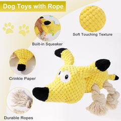 Jouet Letsmeet grand chien avec peluche ananas douce et résistante pour mordiller.
