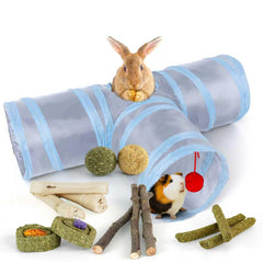 LEXASTLE tunnels-tubes-lapin-pliables-trois-voies: refuge ludique et accessible.