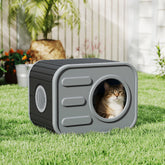 LHBcraft Maison-chat extérieur-imperméable, design caméra, abri sûr pour chats.