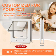 Ouverture LIBBEPET adaptée pour chats jusqu'à 25 lb et accès pratique.