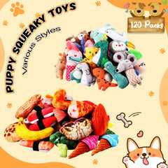 Gros pack Libima de 120 jouets pour chien, variété et durabilité.