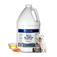 Life Line Pet Nutrition huile poisson Alaska, flacon 128oz, peau saine et pelage brillant.
