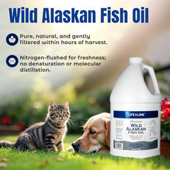 Life Line Pet Nutrition huile poisson Alaska, pression froide préserve les nutriments essentiels.