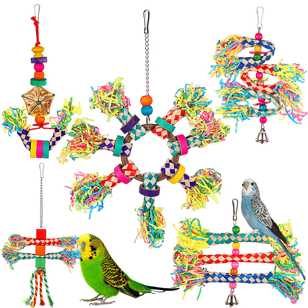 LifeIdeas jouets oiseaux multicolores : stimulation visuelle et distraction pour votre oiseau.