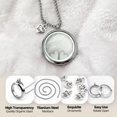 Lifelisa urne cendres collier-verre cercle, mémorial discret pour les cendres.