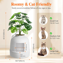 Lifewit litière cachée pot, accès bas et adapté aux chatons.