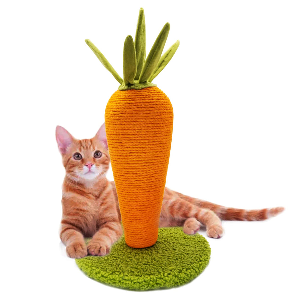 Poteau griffage carotte LIFLIX de 17 pouces, stimulant le jeu chez les chats d’intérieur.