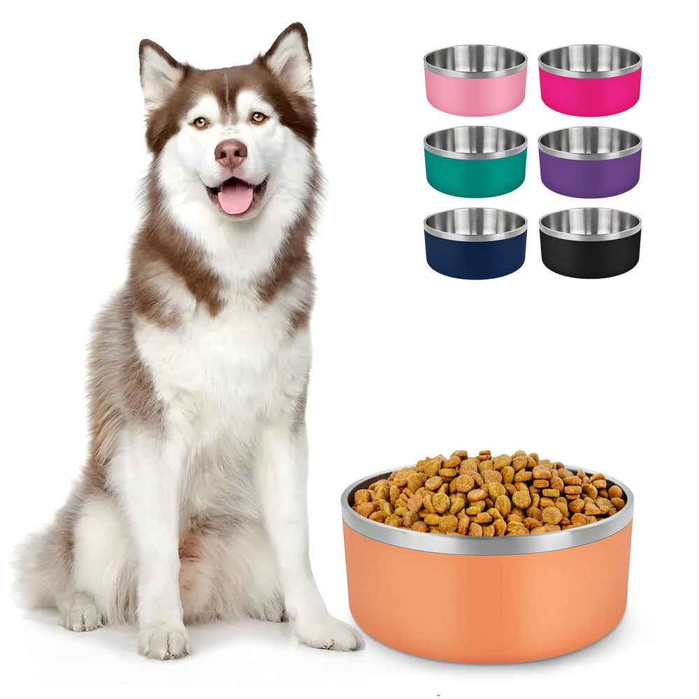 Bol LIHONG en inox avec base anti-dérapante, idéal pour grands chiens.