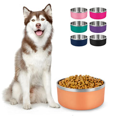 Bol LIHONG en inox avec base anti-dérapante, idéal pour grands chiens.