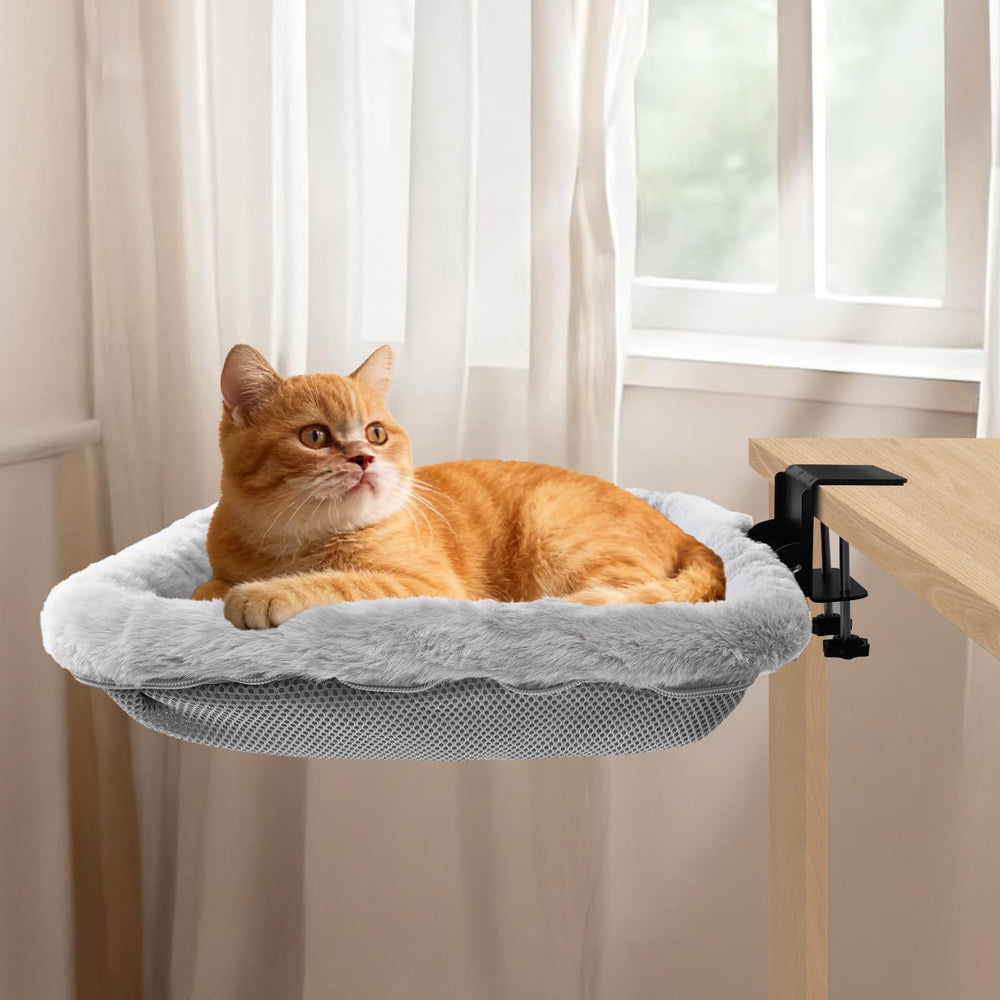 Lilyang Lit de Bureau pour Chat : pince-stable pour fixation solide sur le bord.