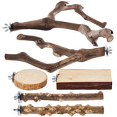 LIMIO perche en bois naturel avec bâtons de raisin pour stimulation des pattes